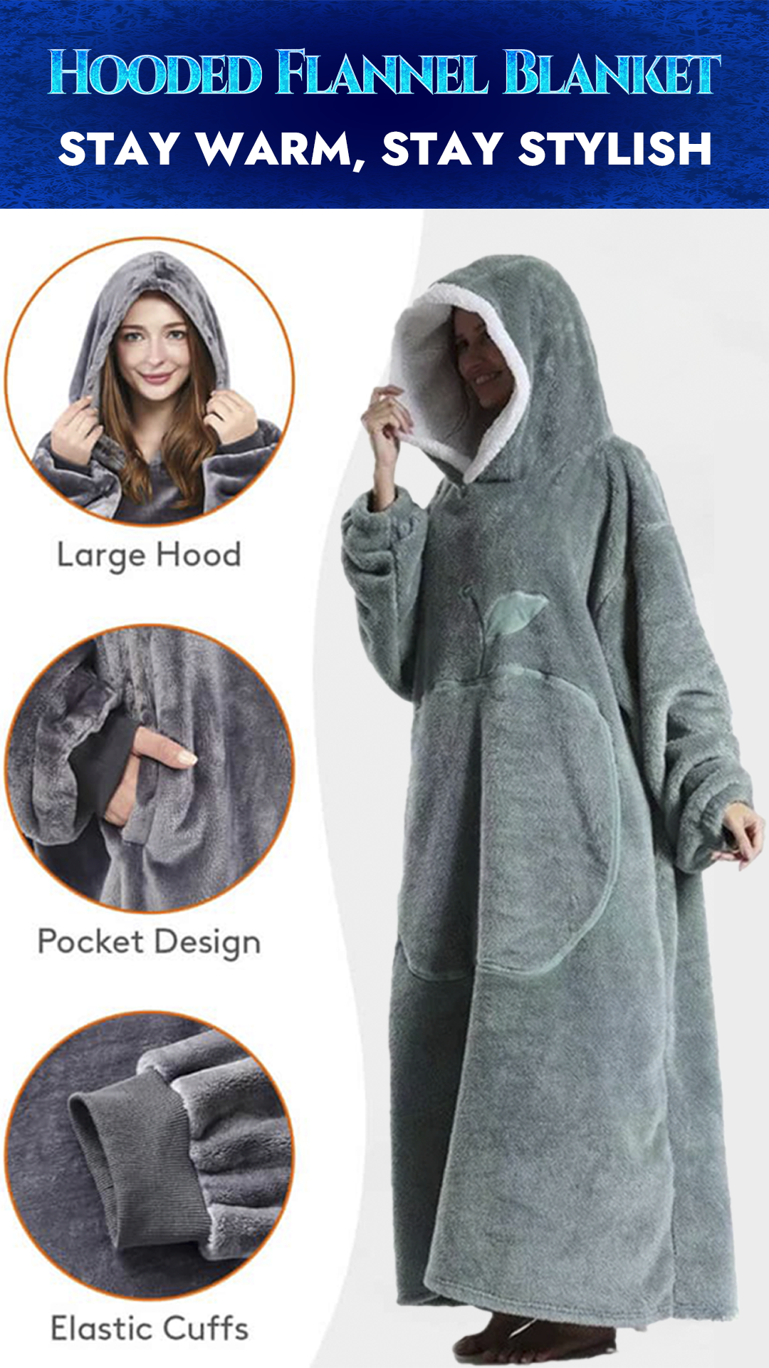 La Malka SnuggleMax Hooded Flannel Blanket