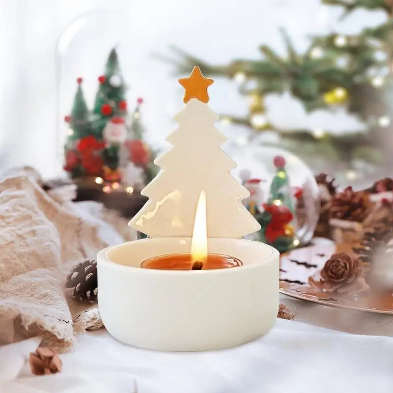 Vintage Ceramic Christmas Candle Holder